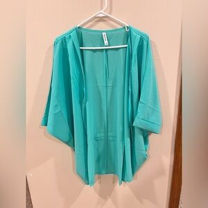NWT Zenana Light Blue Kimono - Size Large